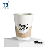 Proveedor de Malasia, Vasos de Papel Kraft de Doble Pared de Buena Calidad, 8oz, 12oz, 16oz, Tazas para Bebidas Calientes, Aptas para Restaurantes, Cafeterías, Fiestas y Eventos