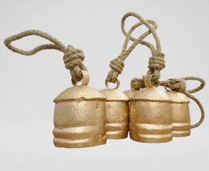 Campanas Tibetanas Rústicas Hechas a Mano de Latón Dorado, Adorno Colgante Decorativo para Árbol de Navidad, Campana Decorativa para el Hogar - Product Image 1
