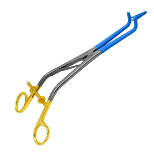 เครื่องมือส่องกล้องทางการแพทย์แบบโค้งงอ ทำจากสแตนเลสสตีล รุ่น Kogan Endospeculum แบบสั่งทำพิเศษ พร้อมด้ามจับสีน้ำเงินและสีทอง สำหรับใช้ทางคลินิก - Product Image 1