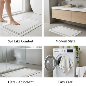 Tapis de bain à poils longs imprimé animal, robuste, avec dos antidérapant en caoutchouc |   Tapis de sol de salle de bain épais et doux 100% coton pour la maison, la douche, usage quotidien - Product Image 5