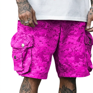 Men's <b>Camouflage</b> <b>Shorts</b> Elastic Waist Mid Rise Breathable Canvas Style Casual Bermuda <b>Shorts</b> with Pockets - Product Image 5