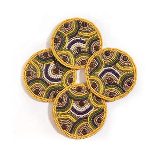 Beautiful Glass <b>Beaded</b> Round Table <b>Coasters</b> Hot Selling Handmade <b>Beaded</b> <b>coaster</b> - Product Image 3