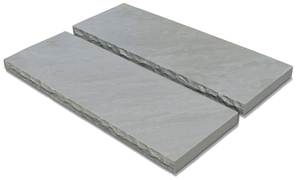 Marches d'escalier en grès gris Shivara 100% naturel, finition bruta, découpe sur mesure, pour extérieur de villa, application extérieure - Product Image 3
