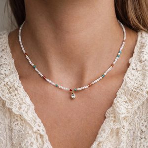 Freshwater Pearl Beaded <b>Necklace</b> Baroque Pearl Layered Choker 24K Gold Plated Minimalist Jewelry - Product Image 4