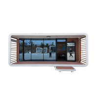 Maison modulaire en conteneur 3 chambres, 2 salles de bain, 1 cuisine, modèle Vu115, maison capsule Apple