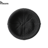 Bonnet d'hiver unisexe gris foncé, chaud et uni, avec revers, doux, extensible, élégant, thermique, pour le cyclisme