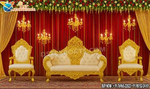 Sofá de Salón Elegante para Parejas, Sofá de Lujo Tipo Trono para Bodas Musulmanas, Sofá de Madera con Respaldo Alto para Novios, Escenario de Boda, Reino Unido - Product Image 3