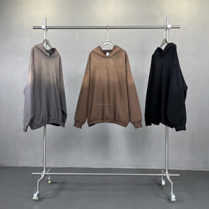 Sweat-shirt à capuche pour homme en coton 100% délavé, coupe courte, poids lourd, de luxe, sweat-shirt à capuche délavé à l'acide, sweat-shirt à capuche pour homme grande taille - Product Image 3