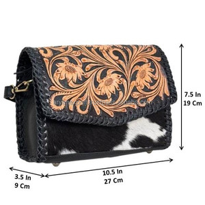 New Wholesale Hand Tooled Leather Crossbody Bag for Women's Luxury Designer Genuine Cowhide Leather Luxury Shoulder Clutch Bags - Product Image 2