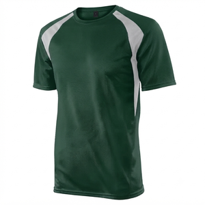 Best High Quality Men's Formal T Shirt 100% Polyester Solid Pattern Loose Fit Canvas Anti-Wrinkle Quick Dry Breathable Short - Product Image 1