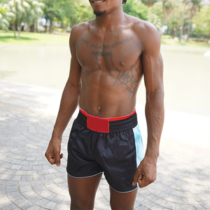 Shorts de combat Muay Thai de bonne qualité, couleur noire, entraînement fitness, combat MMA, vêtements de kickboxing, prix bas, OEM - Product Image 3