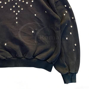 Sudadera con Capucha de Felpa para Hombre, Oversize, Estilo Urbano, con Pedrería y Lavado Ácido, de Lujo - Product Image 4