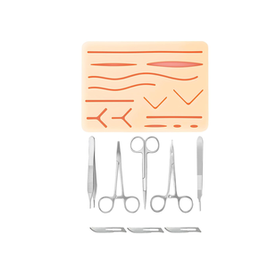 Kit d'entraînement complet à la suture médicale avec coussin d'entraînement en silicone réutilisable et instruments en acier inoxydable - Product Image 2
