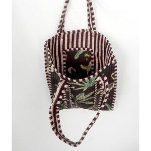 Sac fourre-tout matelassé en coton fait main, petit sac à bandoulière en coton floral, sac de shopping rayé pour le quotidien et les voyages - Product Image 3