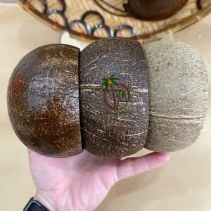 COCO ECO BRAND ที่ใส่เทียนเปลือกมะพร้าวคุณภาพสูง ทำด้วยมือ (รูปทรงฮาฟท์) กันน้ำ รีไซเคิลได้ เป็นมิตรกับสิ่งแวดล้อม รับทำโลโก้ตามสั่ง - Product Image 2