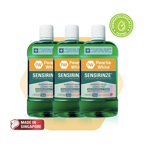 Enjuague Bucal con Flúor Sensirinze Pearlie White para Dientes Sensibles 750ml - Paquete Triple - Product Image 1