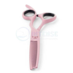 Tijeras de Peluquería Rosadas, Combo de Tijeras de Corte y Entresacadoras, Acero Inoxidable Japonés de Alta Calidad, Afiladas, Ergonómicas, Herramientas Profesionales de Salón, Duraderas - Product Image 6