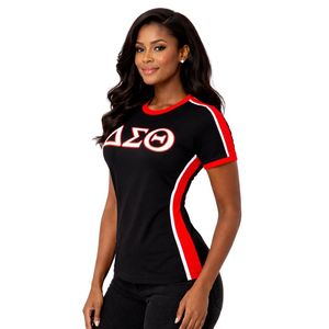 Chemise noire premium Delta Sigma Theta pour femmes, coupe confortable, vêtements de sororité grecque de haute qualité, tenue décontractée - Product Image 3