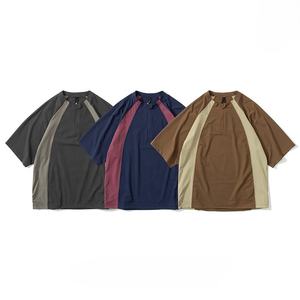 Haute qualité 90% Nylon 10% Spandex quart fermeture éclair manches raglan col rond randonnée t-shirt Camping Jogging extérieur T-Shirts pour hommes femmes - Product Image 6