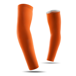 Orange Solid Men's <b>Arm</b> <b>Sleeves</b> UPF30 Cotton Polyester <b>Compression</b> UV Protection for Autumn Sports Use Custom Logo Design New - Product Image 1