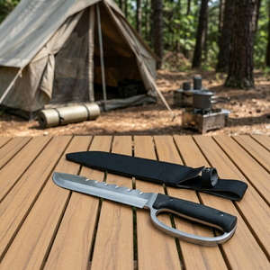 Arwin Enterprises Arwin-B-2 Cuchillo Bowie de Acero de Damasco Hecho a Mano, DIY OEM, Punta Clip, Grosor de 0.5mm, Mango de Cuerno de Búfalo - Product Image 5
