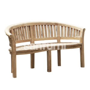 Sofá de Jardín Curvo de 3 Plazas en Madera de Teca, Banco para Patio, Muebles de Exterior - Product Image 1