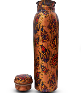 Botella de agua de cobre reutilizable, precio económico, diseño minimalista portátil con tapa para viaje, tamaños de 500ml, 750ml y 1L incluidos. - Product Image 6