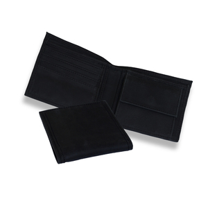 Genuine Leather Short <b>Slim</b> Fashion <b>Wallet</b> | Classic Open Design Multiple <b>Card</b> Slots | Eco-Friendly Unisex Daily Use - Product Image 1