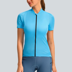 Jersey de Ciclismo para Mujer con Logotipo Personalizado, Color Sólido, Ligero, Camiseta de Ciclismo de Carreras, Uniformes Deportivos, Top de Equipo - Product Image 1