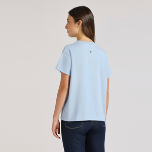 T-shirt à col rond pour femme, appliques, coton biologique, tissu doux, manches courtes, vêtements décontractés d'été, personnalisable pour la vente en gros - Product Image 2