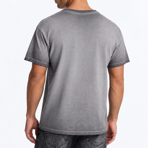 T-shirt classique vintage délavé 250 GSM en coton filé à l'anneau, coupe ample et décontractée, logo personnalisé OEM, chemises pour hommes à manches courtes, vêtements décontractés - Product Image 3