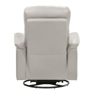 Moderna Poltrona Reclinabile Girevole in Pelle Color Argento con Movimento Glider, Comoda per Arredamento Soggiorno - Product Image 6