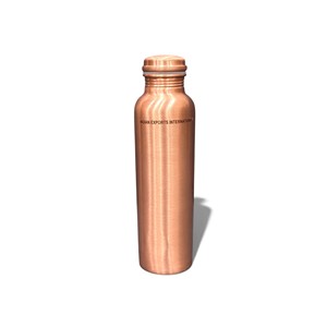 Pure Copper <b>Water</b> <b>Bottle</b> with Leak-Proof Cap (<b>Plain</b> Finish from Indian exports international. ( Certified pure copper ) - Product Image 5