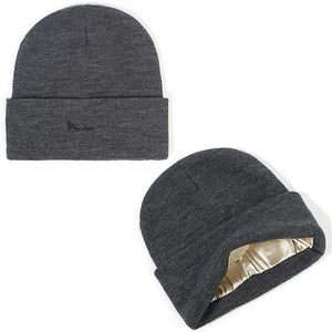 Gorro de Punto Negro y Gris con Forro Interior, Gorro de Invierno Suave y Cálido para Hombre y Mujer, Logotipo Personalizable, Venta al Por Mayor - Product Image 4