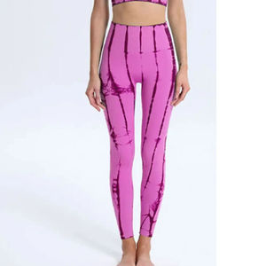 Ensemble de leggings tie-dye taille haute pour femmes, longueur intégrale, en spandex et polyester, pour le yoga, l'entraînement et les sports - Product Image 3
