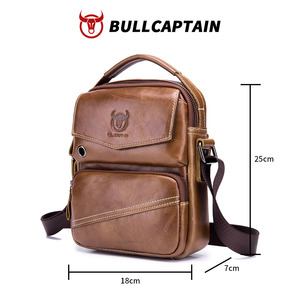 กระเป๋าหนังแท้ BULLCAPTAIN สำหรับผู้ชาย สะพายไหล่/คาดลำตัว หนังวัวชั้นบนสุด  ใช้งานได้หลากหลาย  รับผลิตแบบ OEM ODM - Product Image 4