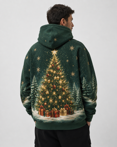 <b>Festive</b> Christmas <b>Hoodie</b> Unisex Winter Fleece Pullover Oversized Sweatshirt Holiday Graphic Street Fashion Clothing 100% Cotton - Product Image 1