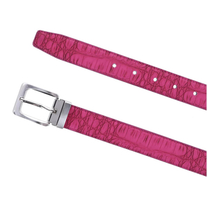 Ceinture en cuir de vachette véritable avec boucle rectangulaire argentée, style formel, construction durable, logo personnalisé - Product Image 4