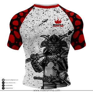 Rashguard Mawra Samurai Personalizado al por Mayor para MMA y BJJ, Manga Corta, Ropa de Lucha, Transpirable, UPF50+, Secado Rápido, Unisex - Product Image 6