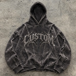 Sweat à capuche zippé pour homme, style unique, qualité supérieure, streetwear vintage, avec poche brodée - Product Image 1