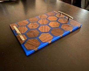 Epoxy Resin Wooden Serving <b>Tray</b> for Restaurant Hotel Supplies Christmas Decorative and Living Room Drink Serving <b>Tray</b> low price - Product Image 4