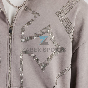 Sudadera con Pedrería de Alta Calidad para Hombre, Exportación al por Mayor, Sudadera con Pedrería Personalizada para Hombre, Proveedor de Ropa Urbana - Product Image 4