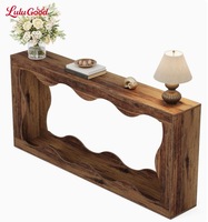 Table console d'entrée en bois massif de style américain exclusif transfrontalier, table d'appoint carrée sur pied pour salons et couloirs