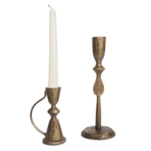 Ensemble de 2 bougeoirs modernes rustiques en aluminium moulé, écologiques, non toxiques, durables, imperméables, magnifiques décorations de Noël - Product Image 1