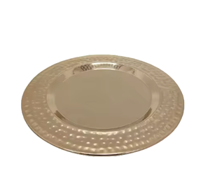Assiette de service ovale en métal martelé, style vintage, fabrication artisanale, design solide, vaisselle, assiette de présentation - Product Image 4