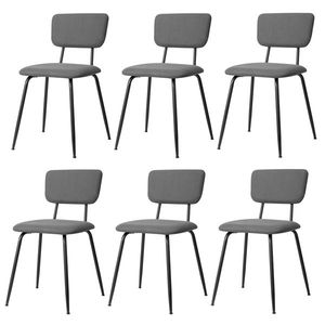 Set Moderno di 6 Sedie Imbottite Grigie per Cucina, Bar, Ufficio o Soggiorno, Mobili da Sala da Pranzo in Ferro - Product Image 1