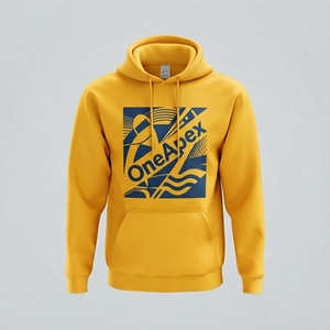 Sudadera con Capucha Amarilla Bordada para Hombre, Sudadera de Felpa de Algodón Premium, Ropa Urbana, Logotipo Personalizado, Venta al Por Mayor, Moda - Product Image 1