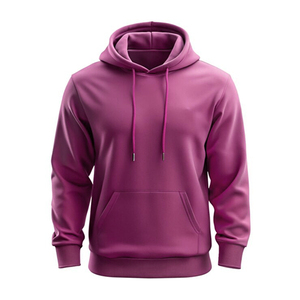 Sudadera con Capucha Morada para Hombre, Corte Regular, Tejido de Algodón, Informal, Color Sólido, Diseño con Bolsillos, Ropa de Otoño con OEM 2026 - Product Image 5
