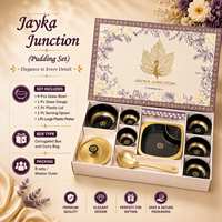 Ensemble de 8 bols à dessert en céramique blanche Luxury Gold Affair, avec logo personnalisé, coffret cadeau exécutif pour