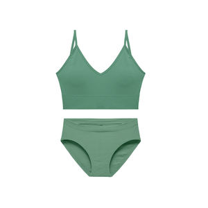 High Quality Women <b>Bikini</b> Briefs Sexy Backless Bras Panty <b>Set</b> Seamless Padded Wireless Comfortable Sports Bra for Women - Product Image 4
